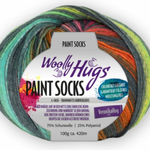 GP: 189EUR/kg Paint Socks by Woolly Hugs Color 203