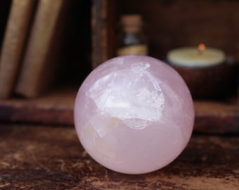 Large Rose Quartz Sphere 60mm / Rose Quartz Orb / Polished Rose Quartz / Pink Crystal Ball / Rose Quartz Ball / Heart Chakra Crystal