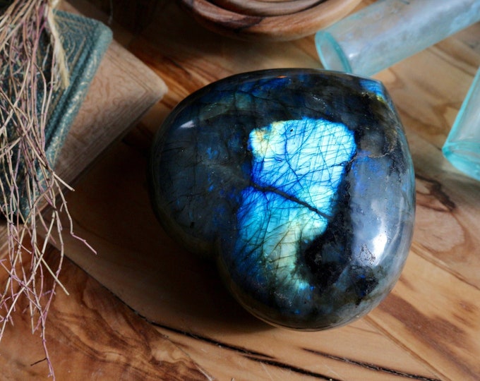 Featured listing image: Large Labradorite Heart 1.47 lbs