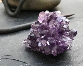 Amethyst Pine 2.6 oz, Raw Amethyst Cluster, Amethyst Rosette, Amethyst Geode, Standing Amethyst, Boho, Witchy Crystal, Amethyst Decor
