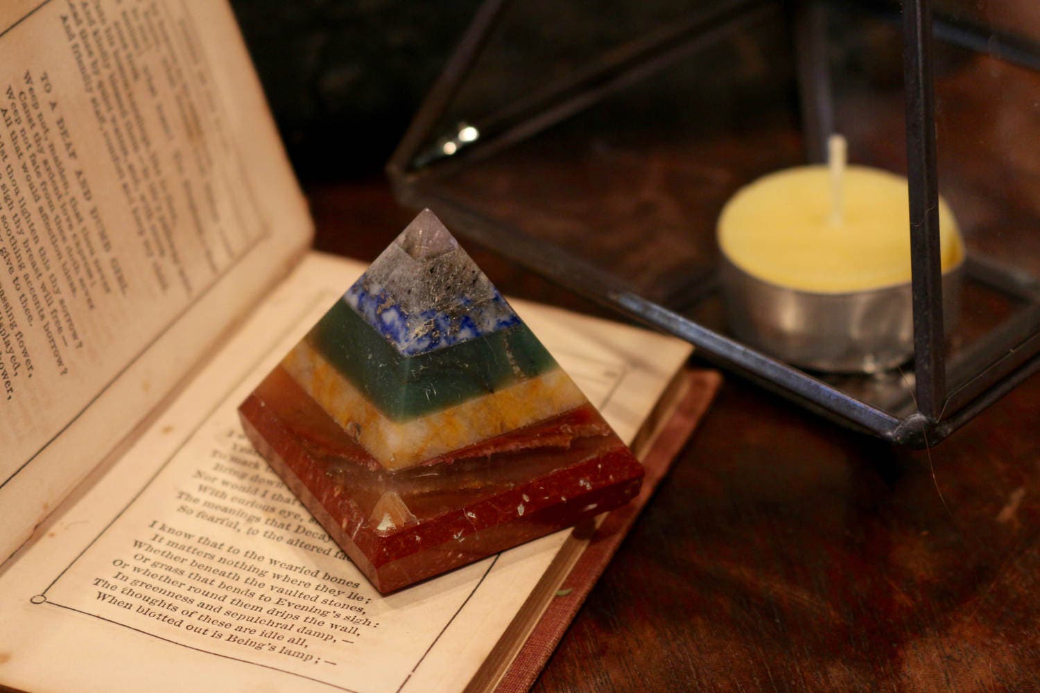 7 Chakra Color Crystal Pyramid Stone Chakra Pyramid Metaphysical Pyramid Stone Pyramid Crystal Chakra Pyramid Crystal Pyramid