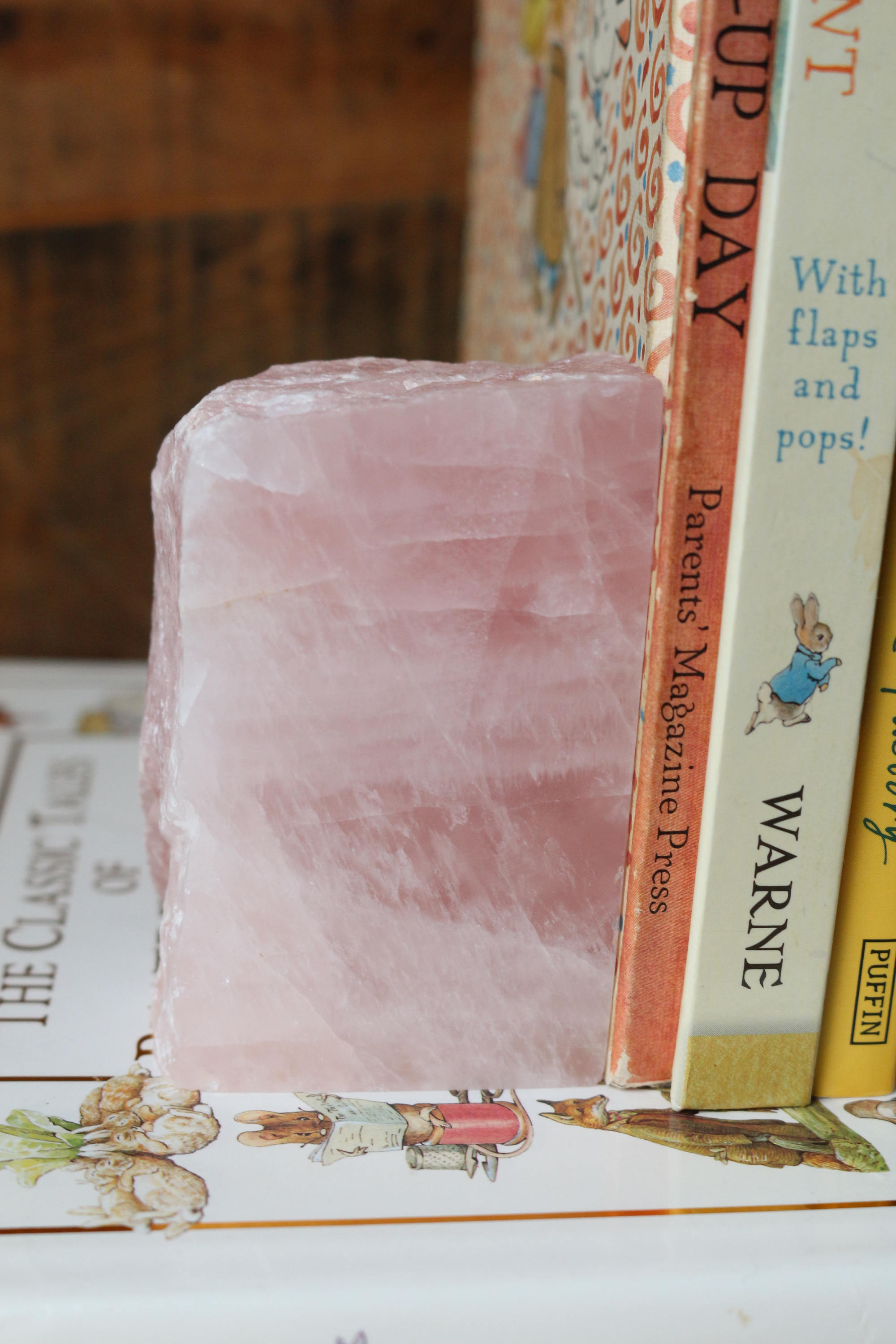 rose quartz book ends