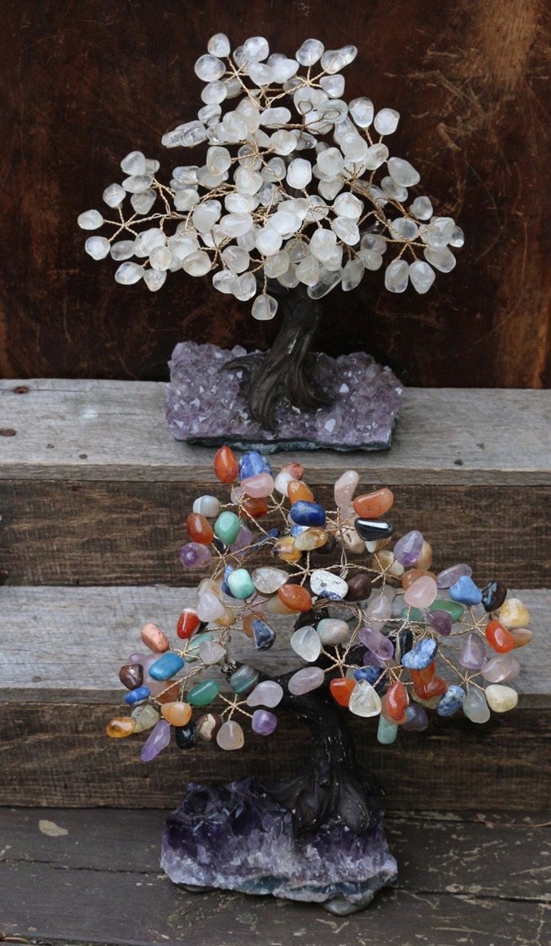 Large Crystal Bonsai Tree Rose Quartz Crystal Tree Tree Of Etsy - image 0
