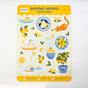Zitronen Sticker Blatt Planer Aufkleber Bullet Journal Scrapbook Sticker Sommer Vibes Obst Sticker gemütliche Aufkleber