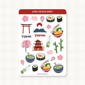 CLEARANCE SALE Japan sticker sheet bullet journal Japanese food stickers planner stickers Japan aesthetic kawaii stickers for scrapbooking