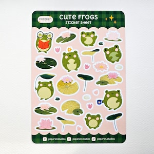 Süße Frösche Sticker Sheet Planer Sticker Bullet Journal Kawaii Frösche Scrapbook Sticker