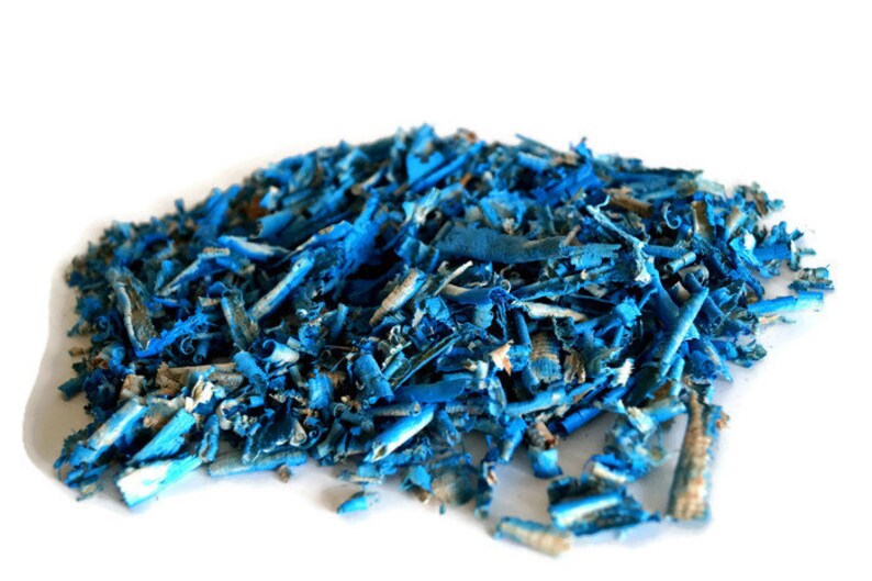 Blue painted wood chips Wood shavings Dried wood chips for for Etsy