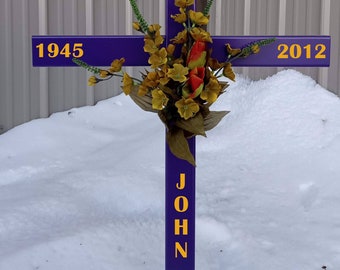 STEEL LARGE roadside cross// memorial cross//  grave site cross// cemetery marker// silver cross// 588