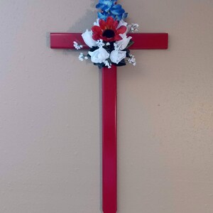 STEEL memorial cross//personalized memorial//Memorial Cross// graveside cross// grave site cross// cemetery cross// 603 image 2