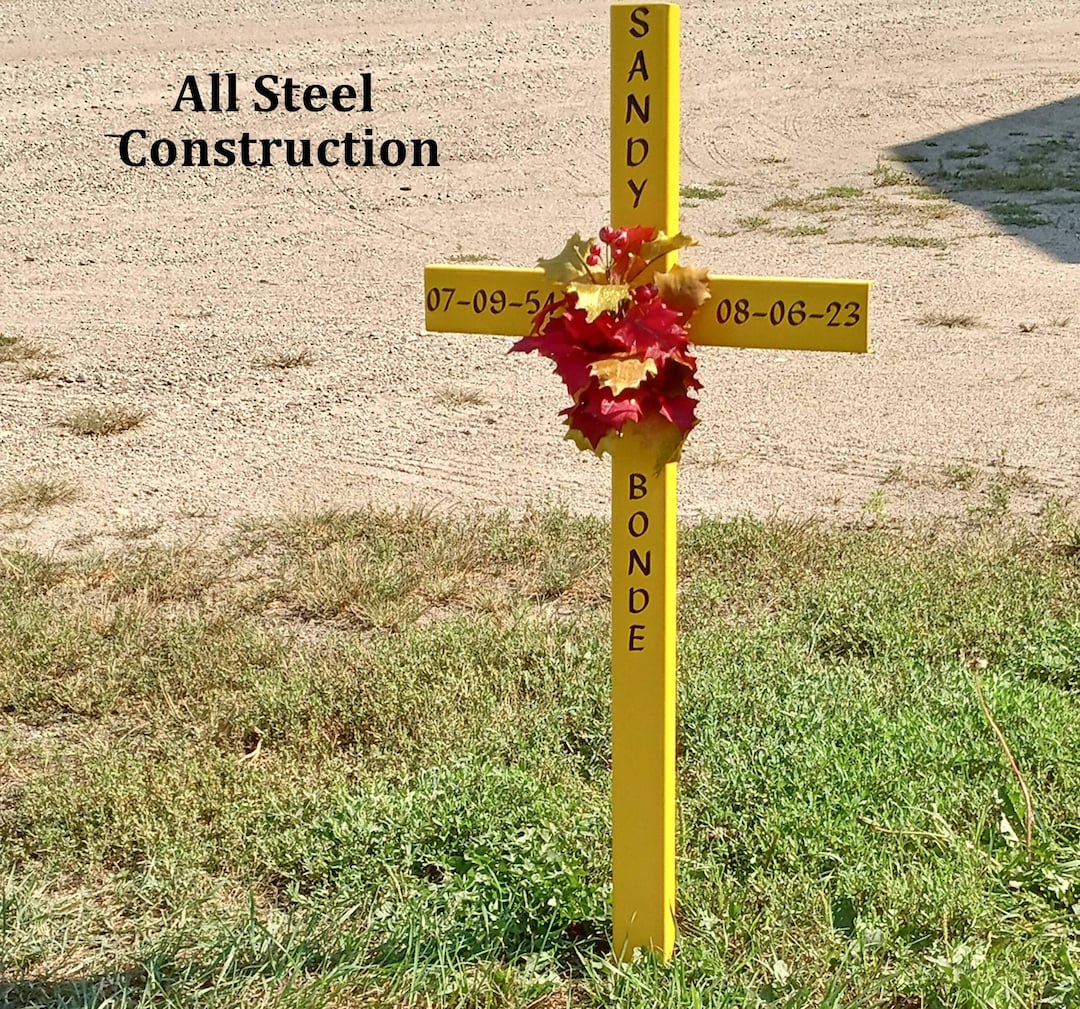 STEEL Memorial Cross// Graveside Cross// Grave Site Cross// Cemetary