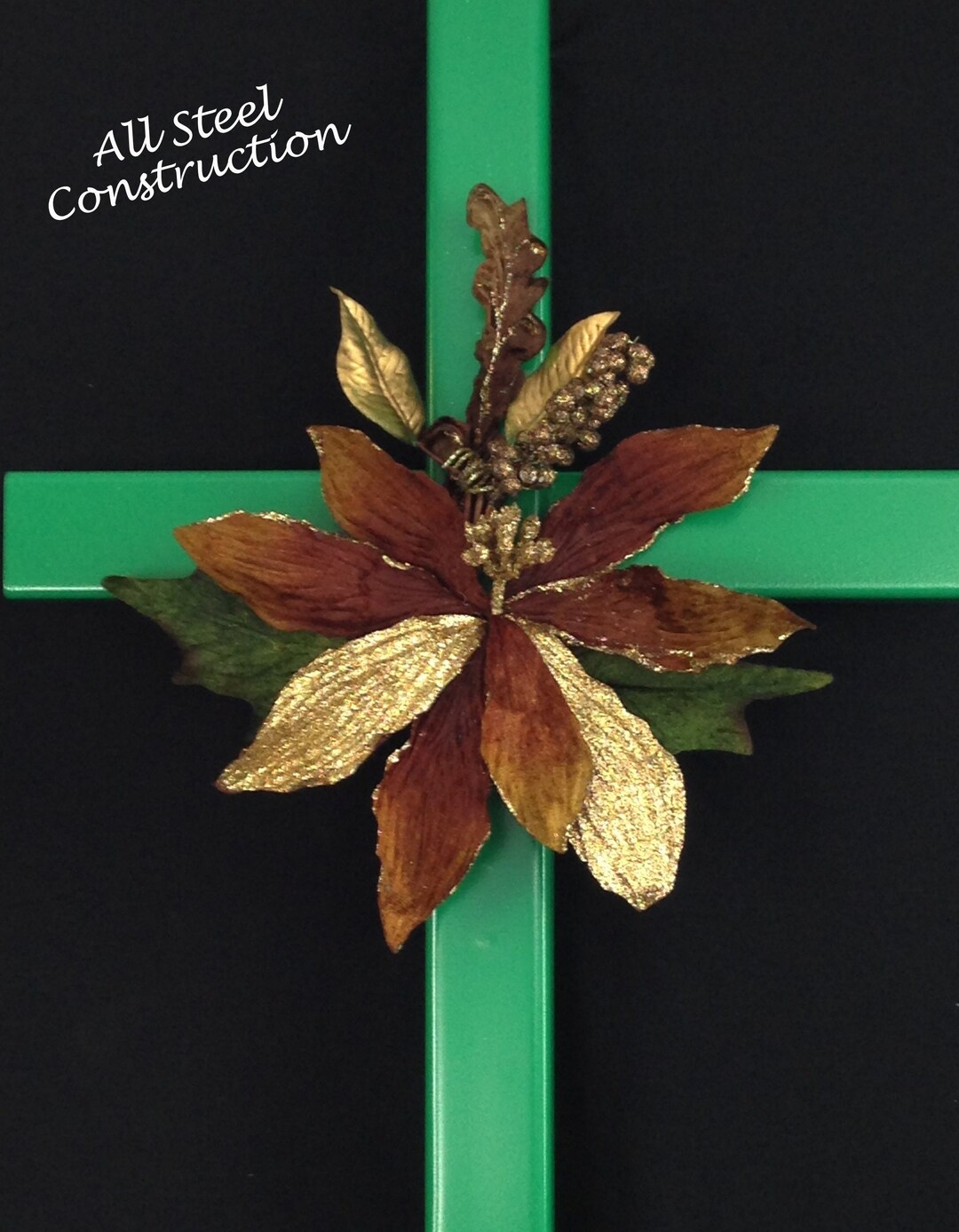 STEEL Memorial// Gravesite Marker// Memorial Cross //green - Etsy