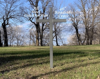 46&quot; STEEL LARGE roadside cross// memorial cross//roadside cross//roadside cross metal// cross// 450-2