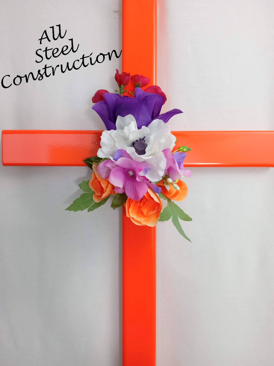 STEEL Personalized Cross// Memorial Cross// Graveside Cross// Grave