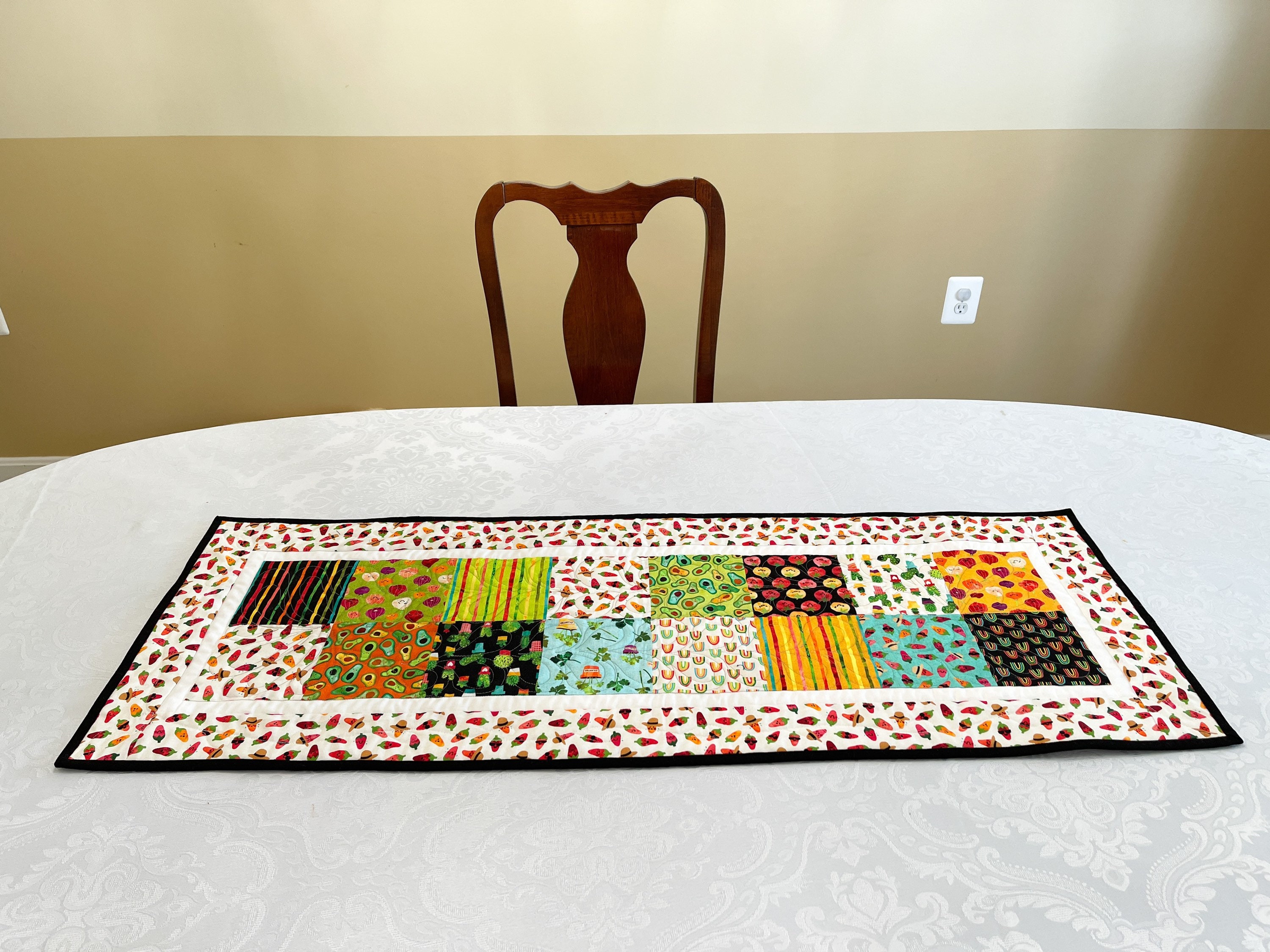 Hot Chili Quilted Table Runner Pepper Quilted Coffee Table Etsy Ireland
