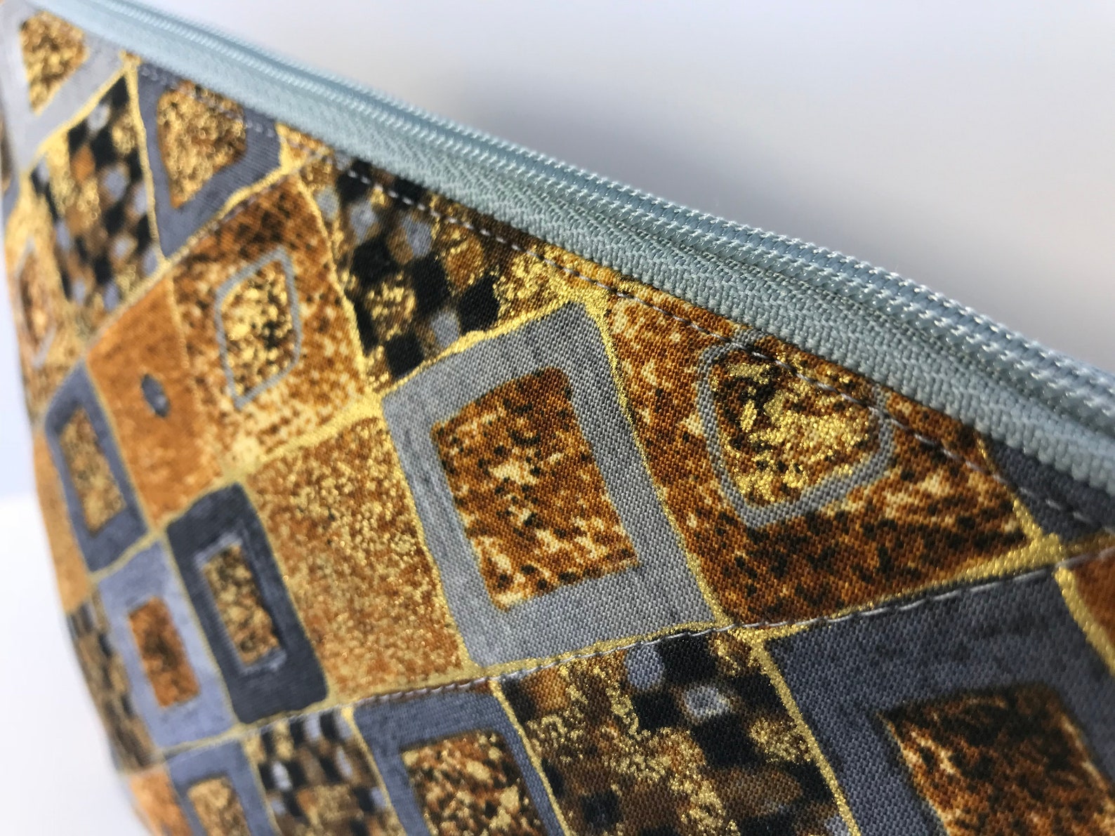 Gold Zippered Pouch Zip Bag Zipper Pouch Purse Diamond Etsy