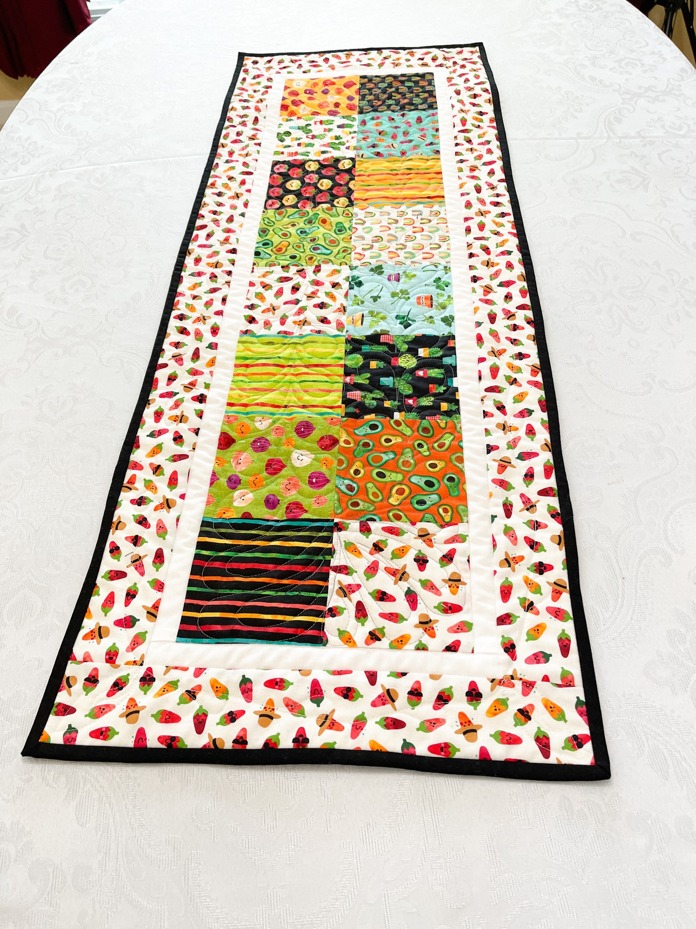 Hot Chili Quilted Table Runner Pepper Quilted Coffee Table Etsy Ireland