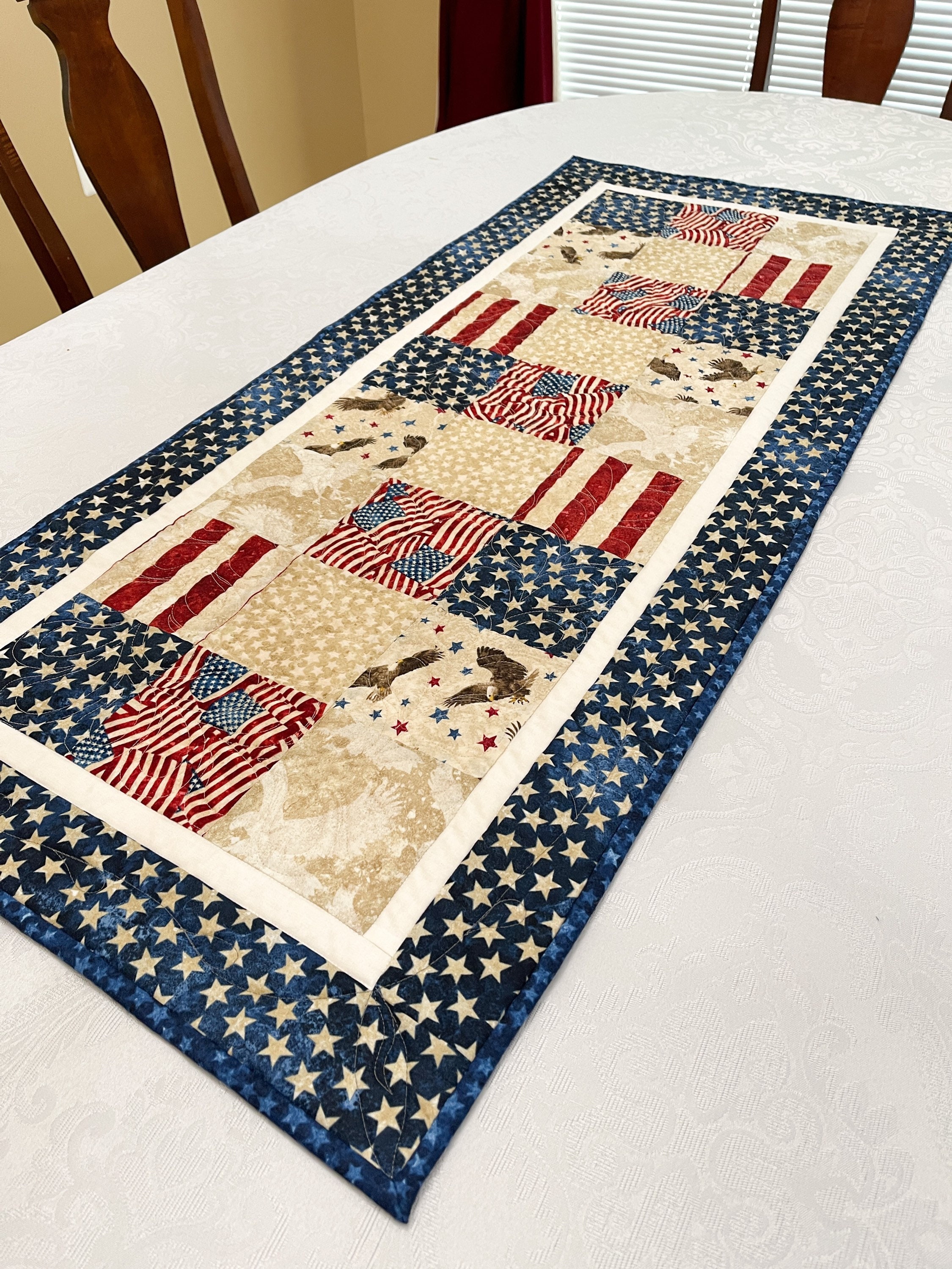Quilted Table Runner Summer 4th of July Coffee Table Runners Etsy