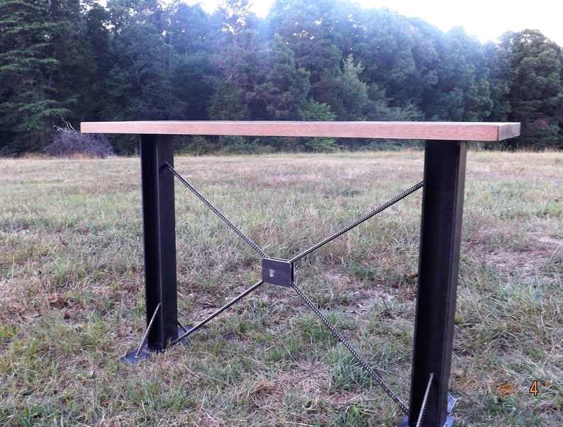 Bar Height Industrial Table Black Table Standing Office Etsy