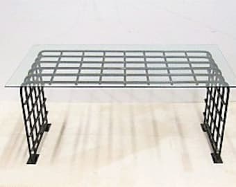 Rebar & Glass Coffee Table: Rustic Industrial Style