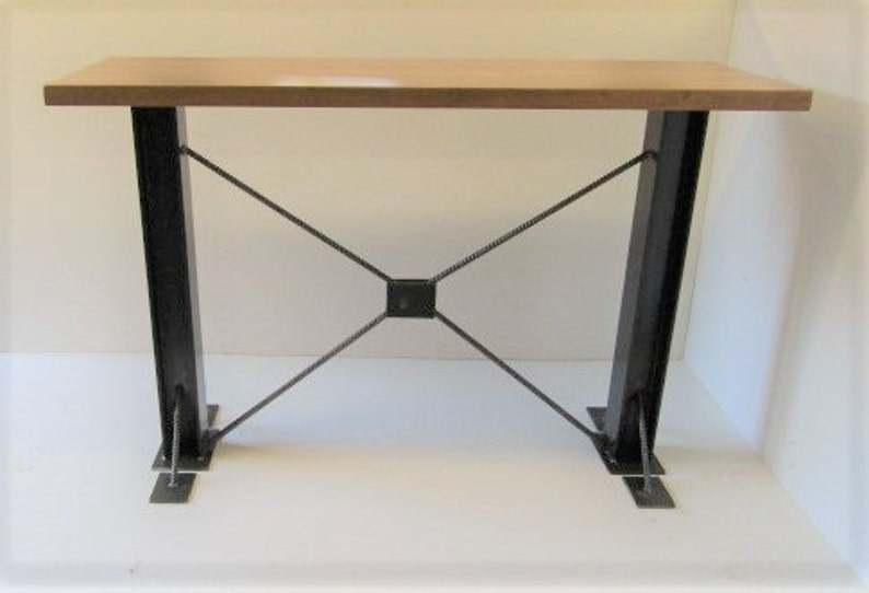 Bar Height Industrial Table Black Table Standing Office Etsy