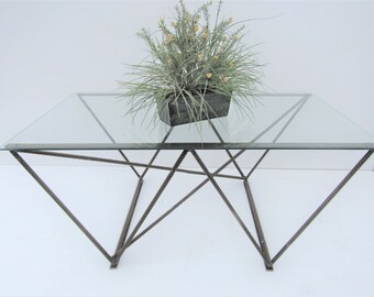 Glass Coffee Table, Rebar Coffee Table, Living Room Table