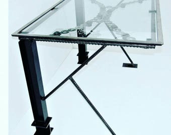 Glass Desk, industrial desk, Home desk, Office desk, Steel desk, vintage desk, modern