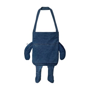 Upcycled Denim Teddy Tote Bag