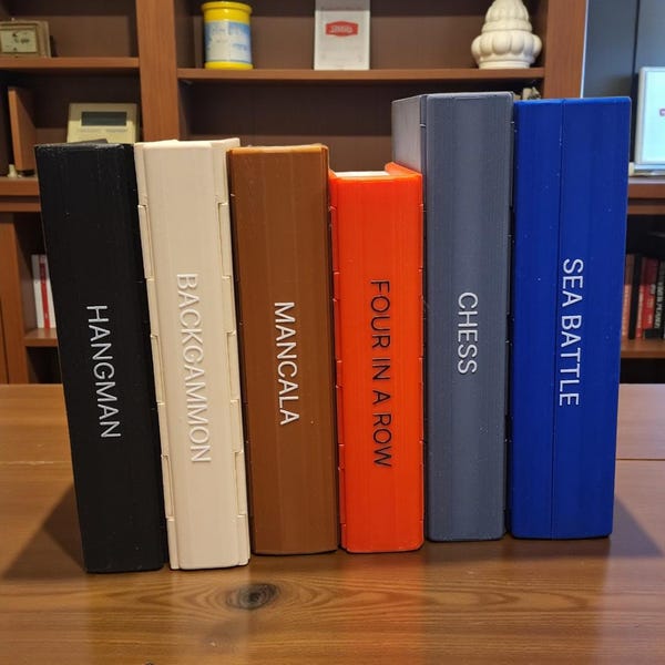 3D-Printed Book Game Boards – Decorative Games Hidden in Plain Sight