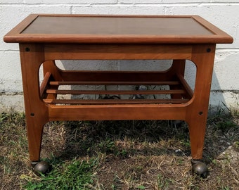 Mid Century Danish Modern Rolling Cart or End Table