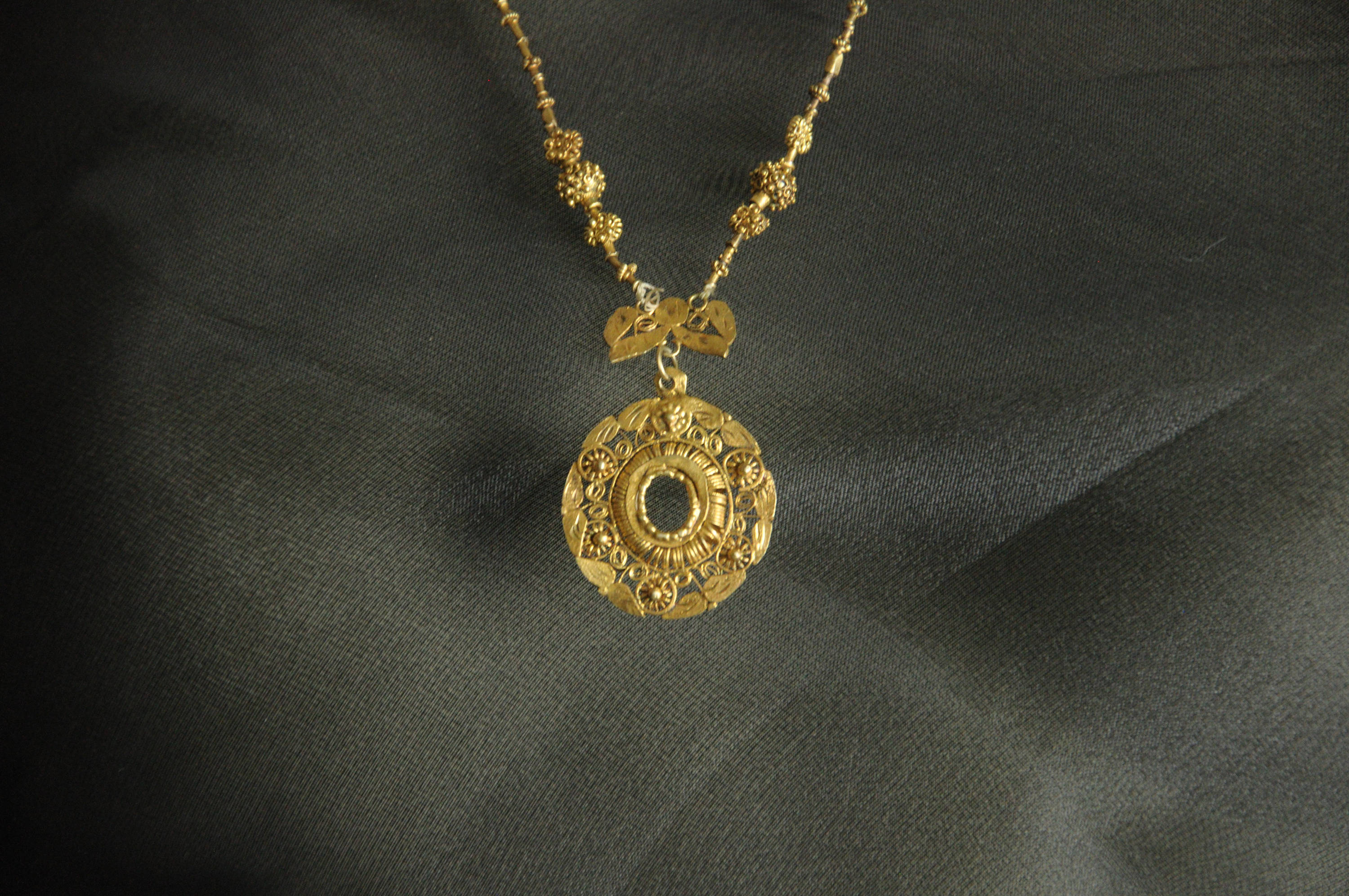 Reserved Philippine Antique Tambourine Necklace Small Ornate Etsy