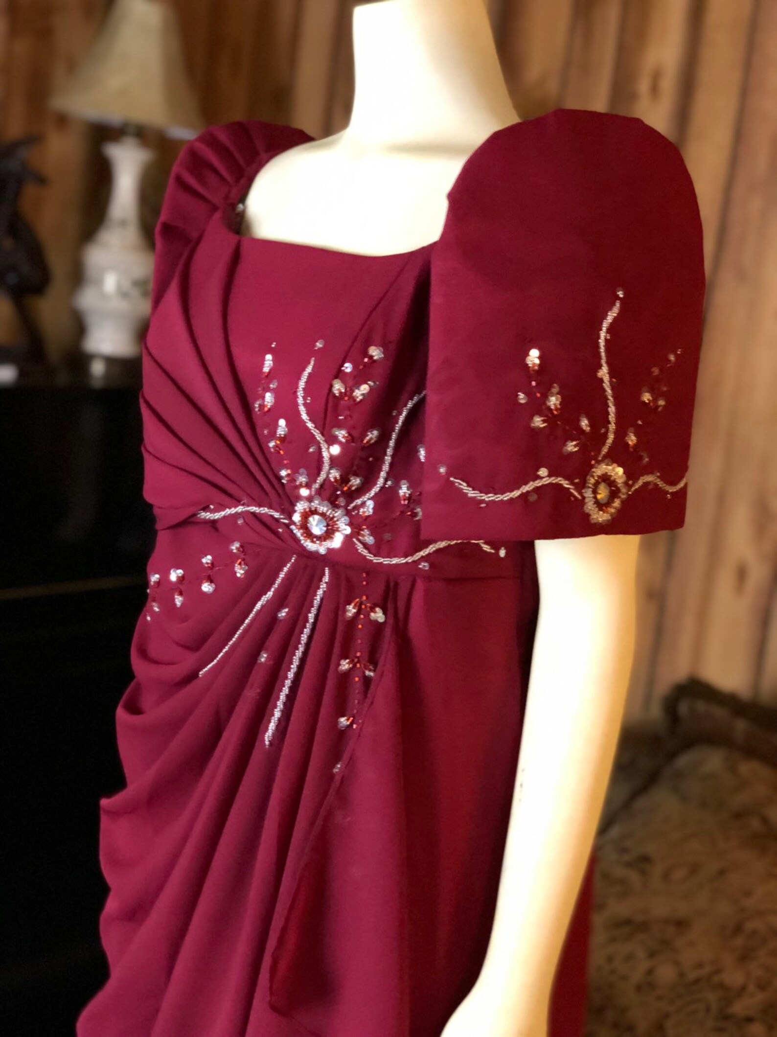 Filipiniana Made to Order Ruched Terno Attire Mestiza Dress | Etsy