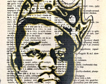 Notorious BIG on upcycled dictionary paper//Biggie Art//Brooklyn Art Baby Baby