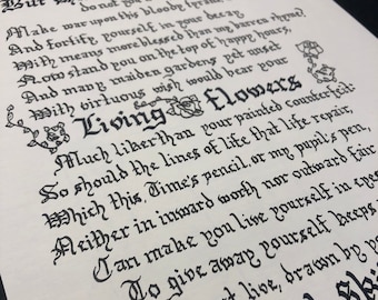 Sonnet XVI (16) van William Shakespeare//Handgeschreven gedicht//Middeleeuwse kalligrafie