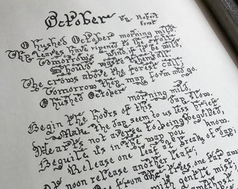 OCTOBER by Robert Frost//Calligraphy//Poem/ Seasonal/Love Letter