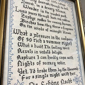 Die Schone Nacht de Goethe//Poema escrito a mano//Caligrafía