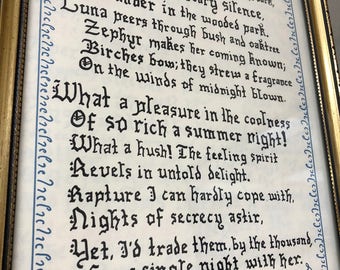 Die Schone Nacht by Goethe//Handwritten Poem//Calligraphy