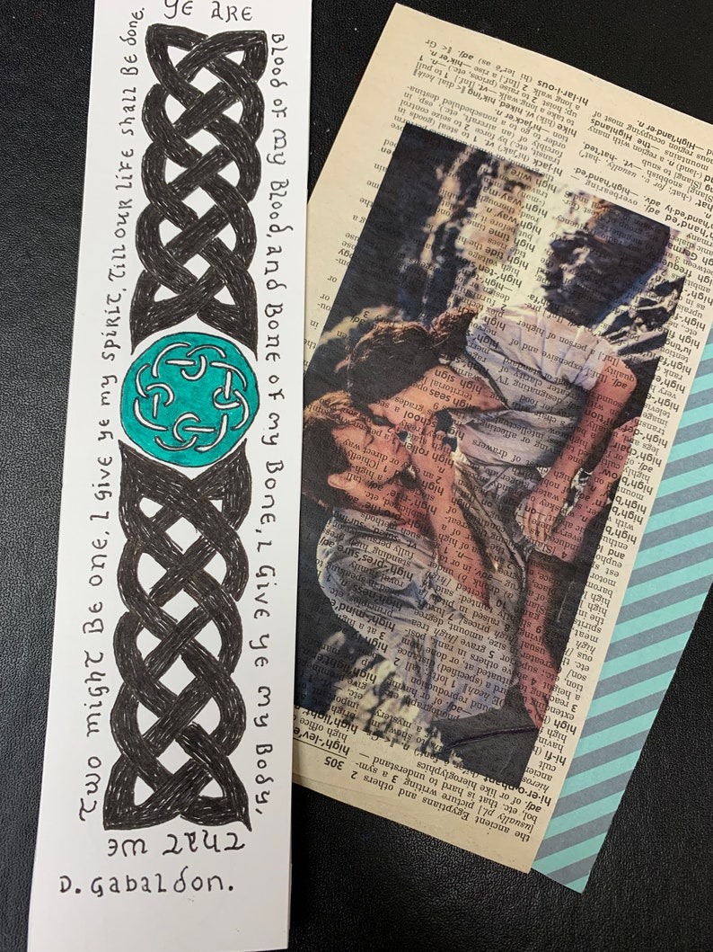 Outlander Print on Upcycled Dictionary Paper//Celtic Knot //Quote Bookmark image 3