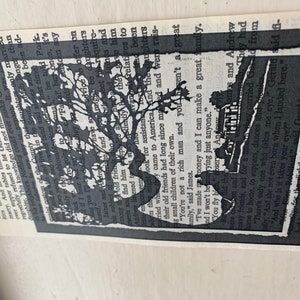 Gone With The Wind's Tara Black & White Print on Upcycled Novel Paper//Scarlett O'Hara//Rhett Butler image 8