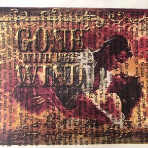 May include: A vintage book cover with a red, white, and blue color scheme. The cover features a man in a black suit with a white shirt and a black tie. The text on the cover reads "Gone Away".