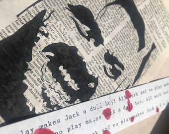 The Shining Art: Jack Torrance Upcycled Dictionary Page