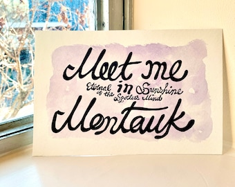 Ontmoet mij in Montauk// Aquarel//Eeuwige zonneschijn van de vlekkeloze geest