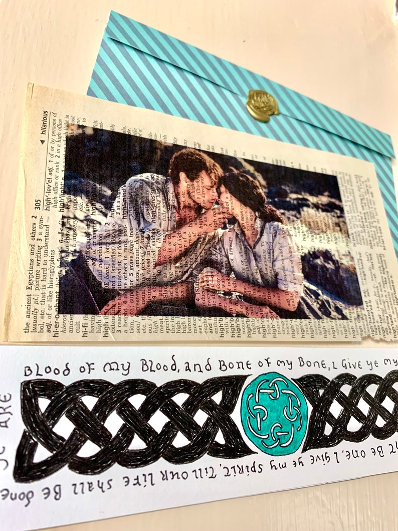 Outlander Print on Upcycled Dictionary Paper//Celtic Knot //Quote Bookmark image 5
