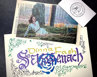 Outlander Fan Art Gift Set//Dinna Fash Sassenach// Gaelic Calligraphy