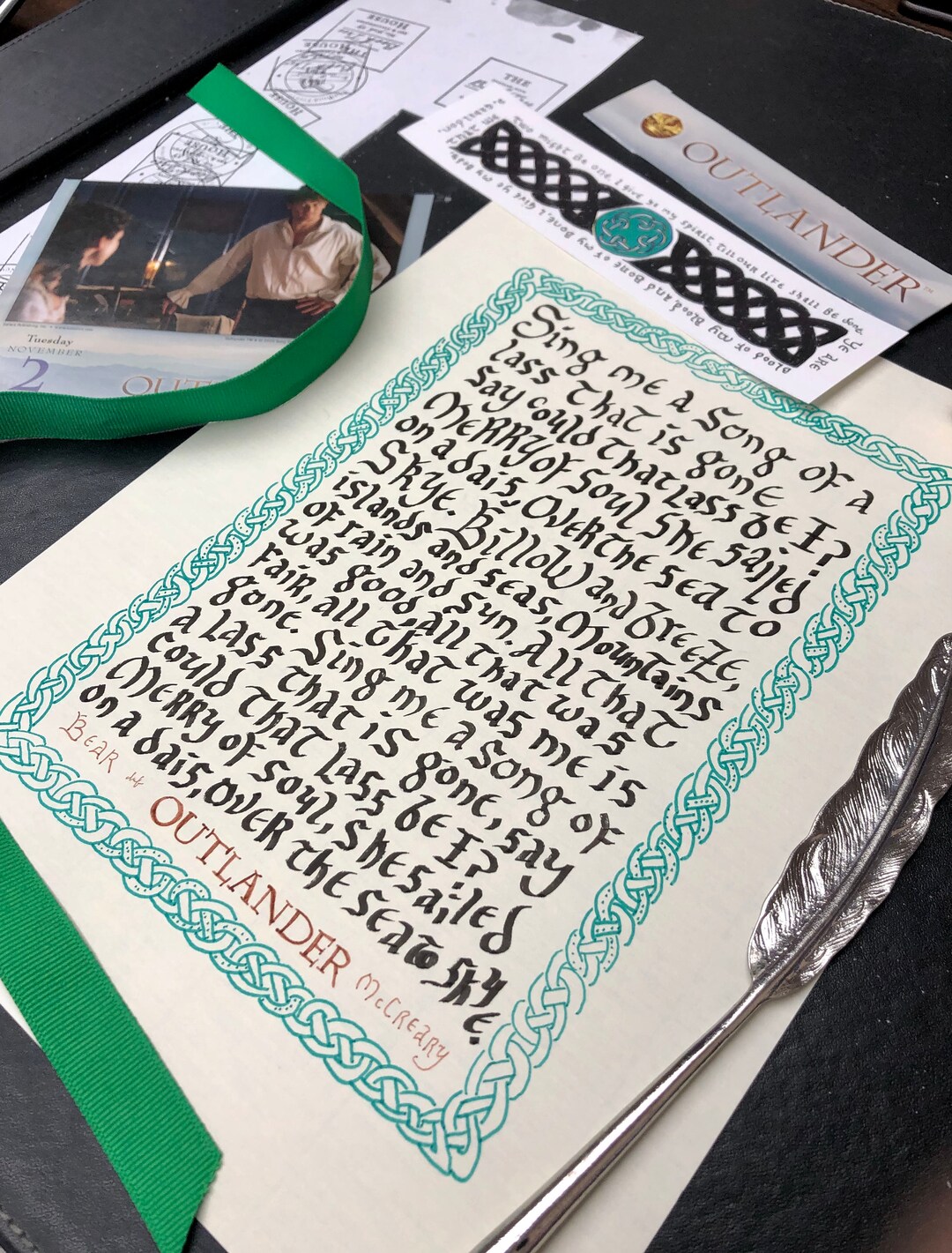 Skye Boat Song Lyrics//outlander Theme//handwritten// Bear Mccreary//celtic Calligraphy Etsy