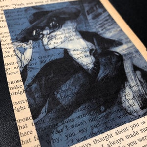 Thornton Wilder New Yorker Cartoon by André Carrilho //Color Print on Upcycled Paper//Vintage//1958//Image on Text