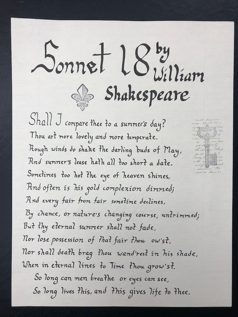 Shakespeare Sonnet 18 Comparison