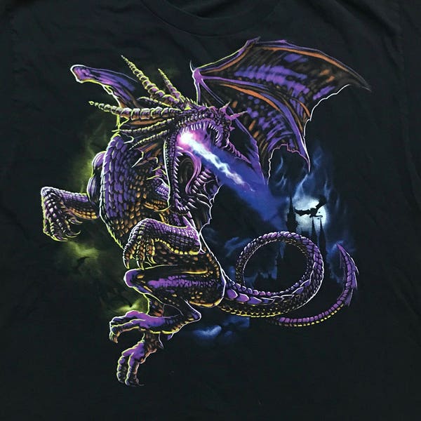 Vintage Dragon Shirt Dragon T Shirt Mother of Dragons Winter is Coming Khaleesi Dragons Blood Dragons Breathe Mens Size Large in Black