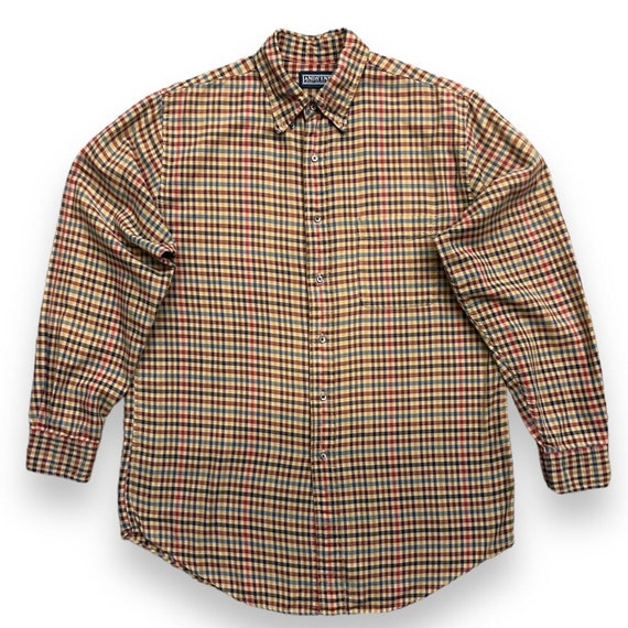 Vintage Plaid Check Shirt 80s 90s Cotton Flannel … - image 1