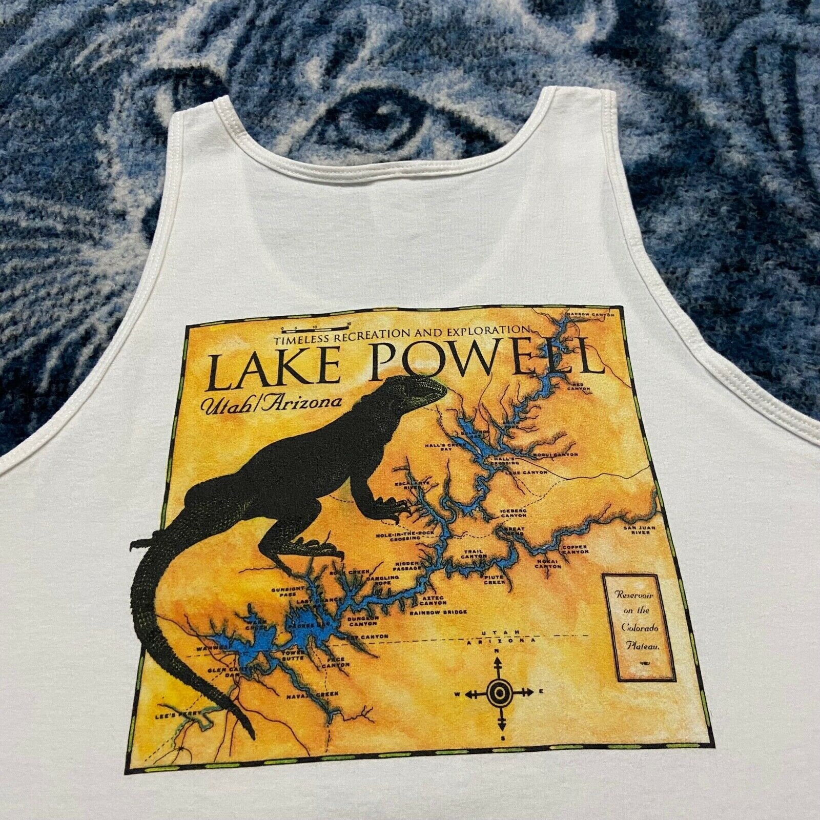 vintage lake powell page arizona gray tank top t shirt #084