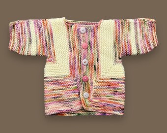 Vintage Baby Sweater Cardigan 70s 80s Boho Hippie Cute Knit Jacket